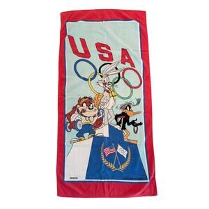 Vintage 1996 Looney Tunes Team USA Olympics Beach Towel